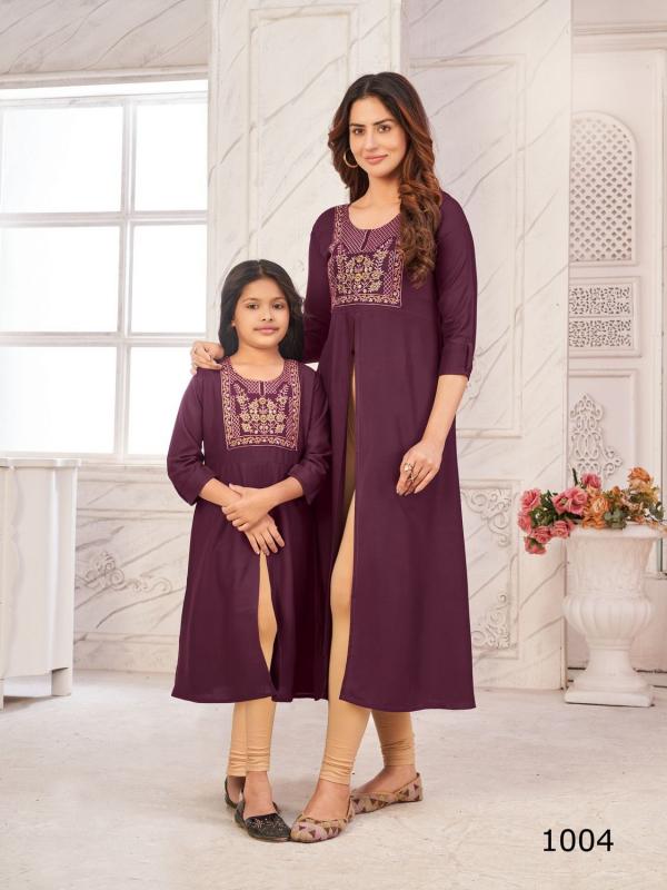 Blue Hills Emotion Combo Of Mother And Daughter Rayon Kurti Collection